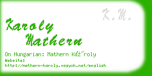 karoly mathern business card